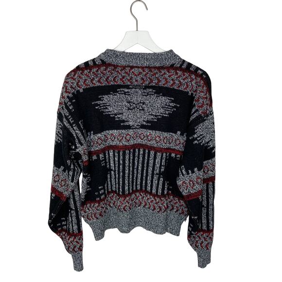 Vintage Fashion Police Patterned Grandpa Sweater - Men's Size L - Picture 3 of 5